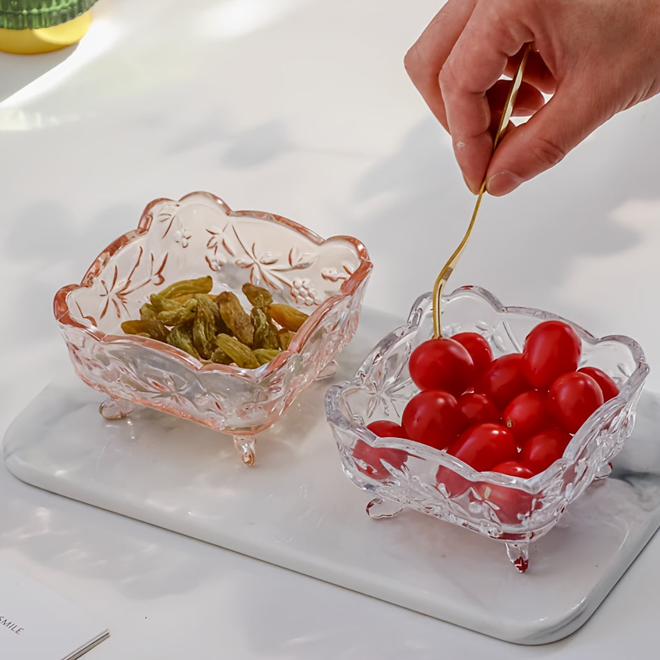 Spacious Transparent Candy Bowl -- A Decorative Crystal Container for Your Home, Kitchen, Or Office Table, Ideal for Holding Snacks, Dried Fruits, And. Can Be Reused And Refrigerated