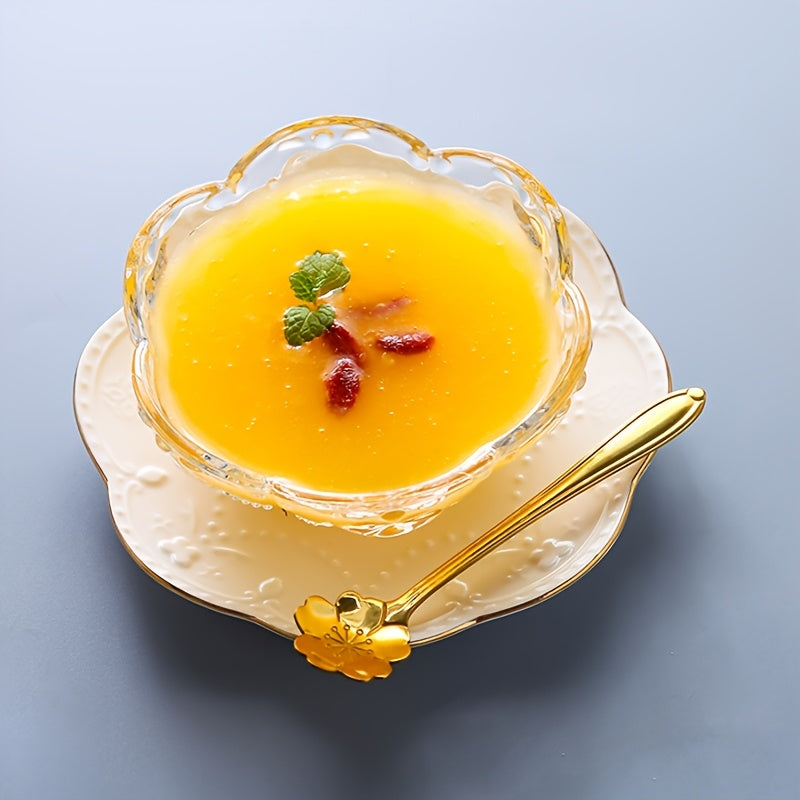 Simple Dining Room Glass Dessert Dishes Set Sugar Water Ice Cream Yogurt Bowl Bird'S Nest Snack Bowl Mianmian Ice Bowl Exquisite