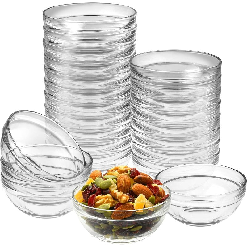 Mini 3.5 Inch Small Glass Bowls - Small Bowls Perfect for Prep, Dips, Nuts, or Candy - Meal Prep Bowls or Dessert Bowls, Set of 24