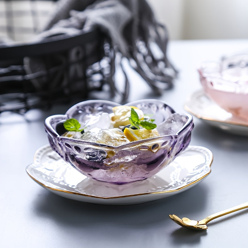 Simple Dining Room Glass Dessert Dishes Set Sugar Water Ice Cream Yogurt Bowl Bird'S Nest Snack Bowl Mianmian Ice Bowl Exquisite