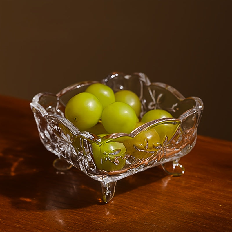 Spacious Transparent Candy Bowl -- A Decorative Crystal Container for Your Home, Kitchen, Or Office Table, Ideal for Holding Snacks, Dried Fruits, And. Can Be Reused And Refrigerated