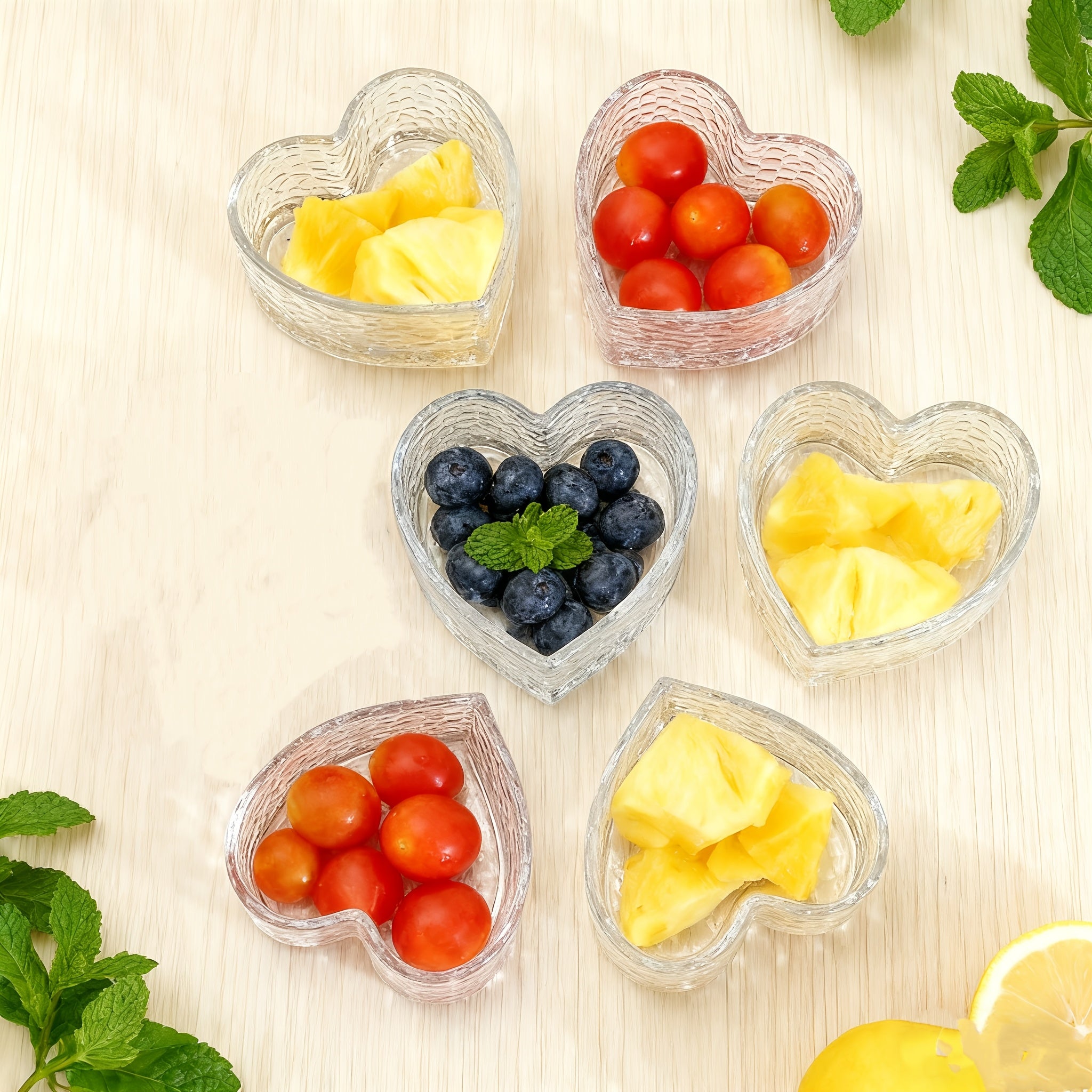 Heart-Shaped Glass Bowls Available in Sets of 6, 8, 12, Or 16, Perfect for Ice Cream, Jewelry, And Cakes. These Decorative Bowls Feature Lovely Designs And Serve As Small Dessert Plates Or Organizers for Additions