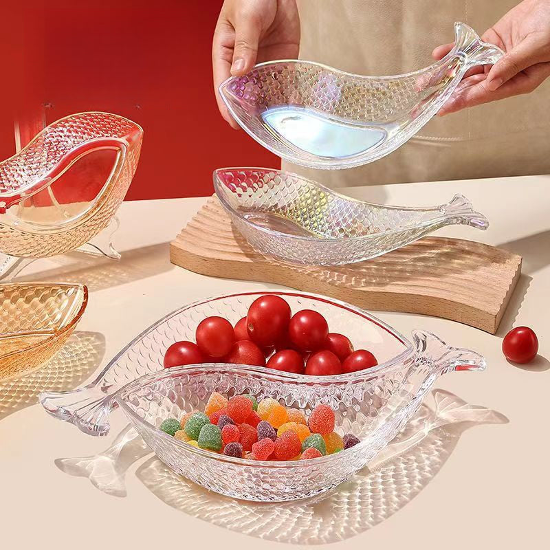 Annual Koi Fish Dish, Fruit Dish, Innovative Design, Reflective Shimmering Colors, Detailed Relief Fish Scales, Reinforced Candy Dish, Dried Fruit Dish, Home Snack Dish