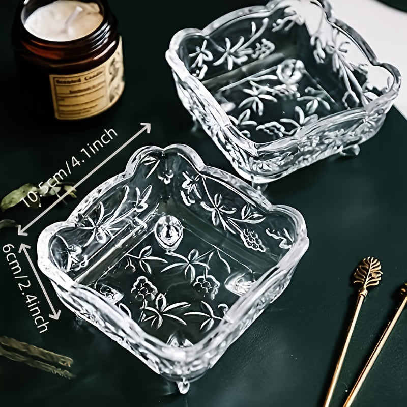 Spacious Transparent Candy Bowl -- A Decorative Crystal Container for Your Home, Kitchen, Or Office Table, Ideal for Holding Snacks, Dried Fruits, And. Can Be Reused And Refrigerated