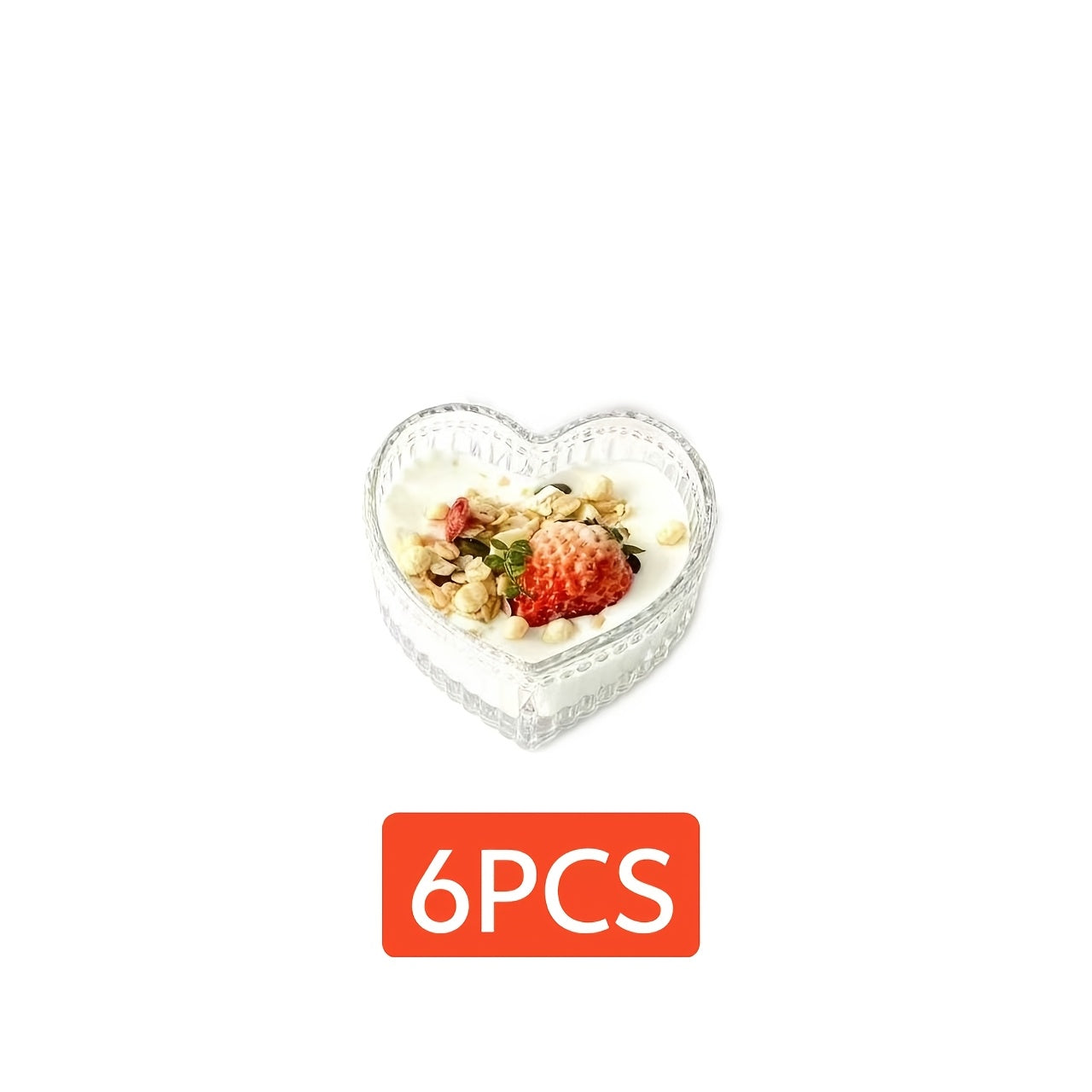 Heart-Shaped Glass Bowls Available in Sets of 6, 8, 12, Or 16, Perfect for Ice Cream, Jewelry, And Cakes. These Decorative Bowls Feature Lovely Designs And Serve As Small Dessert Plates Or Organizers for Additions