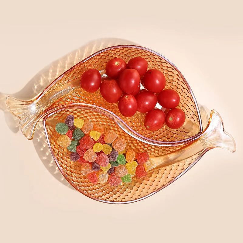 Annual Koi Fish Dish, Fruit Dish, Innovative Design, Reflective Shimmering Colors, Detailed Relief Fish Scales, Reinforced Candy Dish, Dried Fruit Dish, Home Snack Dish
